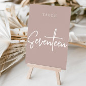 Roos Taupe Hand Scripted Table SEVENTEEN Kaart