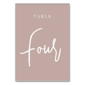 Roos Taupe Hand Scripted Table VIER Kaart (Achterkant)