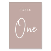 Roos Taupe Hand Scripting Table ONE Kaart (Achterkant)