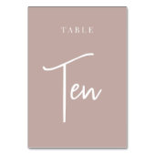 Roos Taupe Hand Scripting Table TEN Kaart (Voorkant)