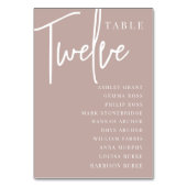 Roos Taupe Hand Scripting Table TWELVE Guest Names Kaart (Achterkant)