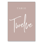 Roos Taupe Hand Scripting Table TWELVE Kaart (Voorkant)