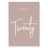 Roos Taupe Hand Scripting Table TWENTY Kaart (Achterkant)