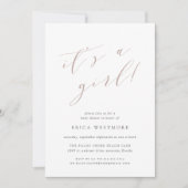 Roos Taupe "Het is een meisje" Alles in een Baby s Kaart (Voorkant)