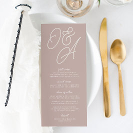 Roos Taupe | Manuscript Watermark Monogram Weddens Menu