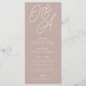 Roos Taupe | Manuscript Watermark Monogram Weddens Menu (Voorkant)