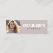 Roos taupe Modern Minimal Foto Mini Visitekaartje (Voorkant)