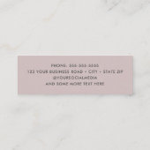 Roos taupe Modern Minimal Foto Mini Visitekaartje (Achterkant)