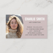 Roos taupe Modern Minimal Foto Visitekaartje (Voorkant)