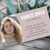 Roos taupe Modern Minimal Foto Visitekaartje