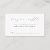Roos Taupe Script Baby shower Luier Raffle Informatiekaartje (Voorkant)