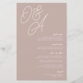 Roos Taupe Script Watermerk Monogram Weddenschap m (Voorkant)