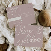 Roos Taupe | Script Watermerk RSVP Briefkaart