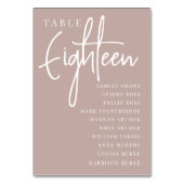 Roos Taupe Scripting Table EIGHTEEN + Guest Names Kaart (Achterkant)