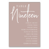 Roos Taupe Scripting Table NINETEEN Guest Names Kaart (Achterkant)