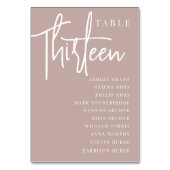 Roos Taupe Scripting Table THIRTEEN + Guest Names Kaart (Achterkant)