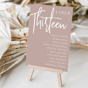 Roos Taupe Scripting Table THIRTEEN + Guest Names Kaart