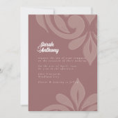 Roos Taupe Smaakvol Elegant Script Damask Wedding Kaart (Voorkant)