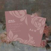 Roos Taupe Smaakvolle Classic Script Damask Weddin Kaart