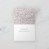 Roos Taupe Wedding  Botanisch Bedankkaart (Binnen)