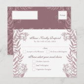 Roos Taupe Wedding Botanisch Feestdagenkaart (Voorkant / Achterkant)