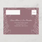 Roos Taupe Wedding Botanisch Feestdagenkaart (Achterkant)
