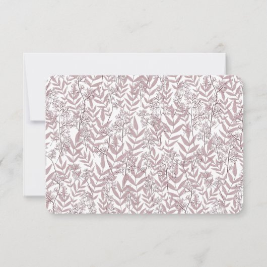 Roos Taupe Wedding  Botanisch Kaart (Achterkant)