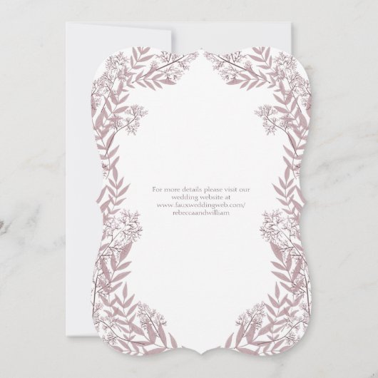 Roos Taupe Wedding  Botanisch Kaart (Achterkant)