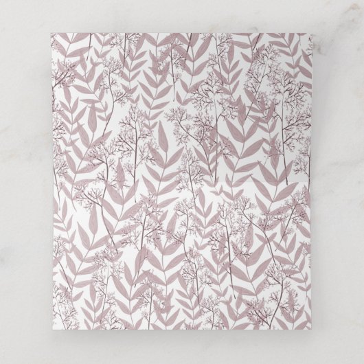 Roos Taupe Wedding  Botanisch Plaatskaartje (Binnenkant ongevouwen)