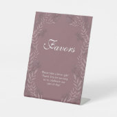 Roos Taupe Wedding  Botanisch Reclamebord Met Voetstuk (Voorkant)