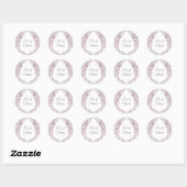 Roos Taupe Wedding  Botanisch Ronde Sticker (Vel)