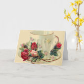 Roos Tea Cup Love Notes Card Kaart (Gele Bloem)