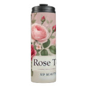 Roos Tea Design AI kunst Thermosbeker (Voorkant)