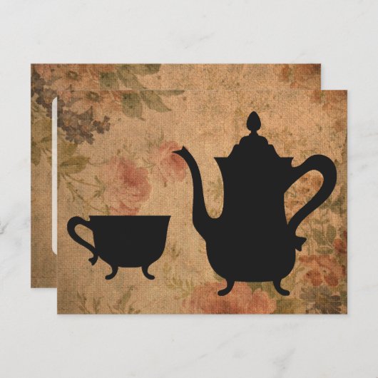  Roos Tea-partij Kaart (Voorkant / Achterkant)