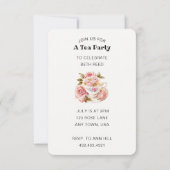 Roos Tea Party Kaart (Achterkant)