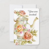 Roos Tea Party Kaart (Voorkant)