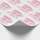 Roos Teacups Pattern Wrapping Paper Cadeaupapier (Hoek)