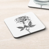 Roos tekenen bier onderzetter (Linkerzijde)