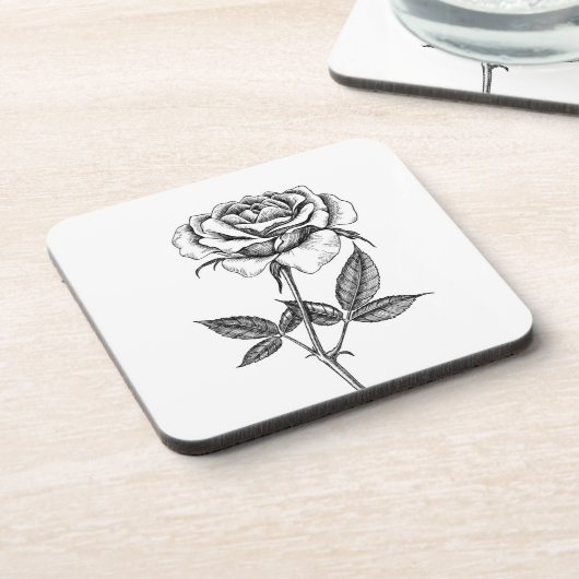 Roos tekenen bier onderzetter (Linkerzijde)