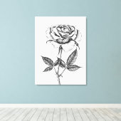 Roos tekenen canvas afdruk (Insitu (Houten vloer))