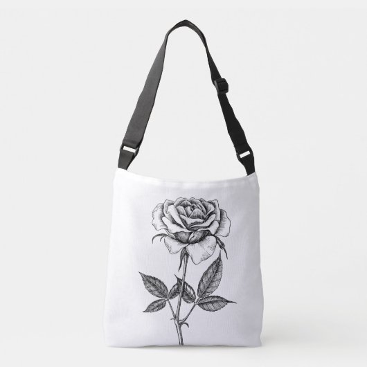 Roos tekenen crossbody tas (Voorkant)