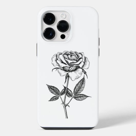 Roos tekenen iPhone hoesje (Achterkant)