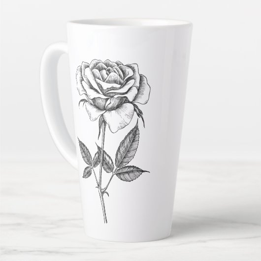 Roos tekenen latte mok (Linkerhoek)