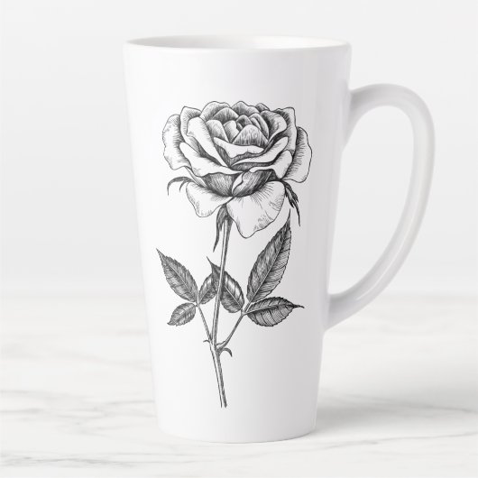 Roos tekenen latte mok (Rechts)