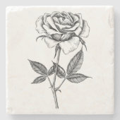 Roos tekenen stenen onderzetter (Voorkant)
