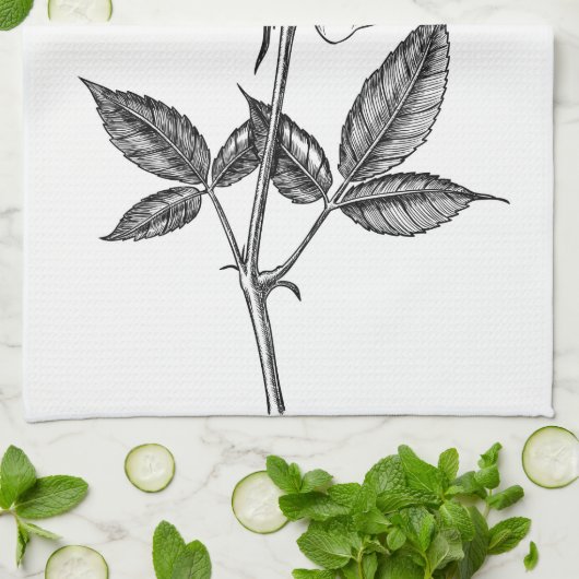 Roos tekenen theedoek (Gevouwen)