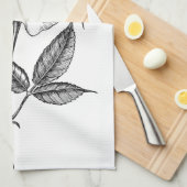 Roos tekenen theedoek (Quarter Fold)