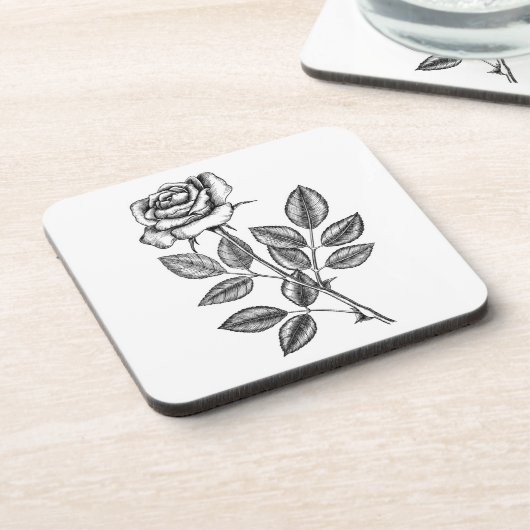 Roos tekening 2 bier onderzetter (Linkerzijde)