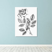 Roos tekening 2 canvas afdruk (Insitu (Houten vloer))