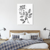 Roos tekening 2 canvas afdruk (Insitu (Slaapkamer))